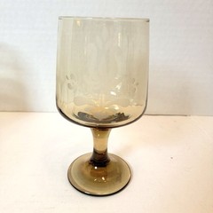 Vintage Pfaltzgraff Amber Etched Stem Glasses – 6 Oz. – Set Of 5