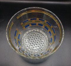 VTG Culver Mid Century Empress Ice Bucket Blue and Green 22k Gold