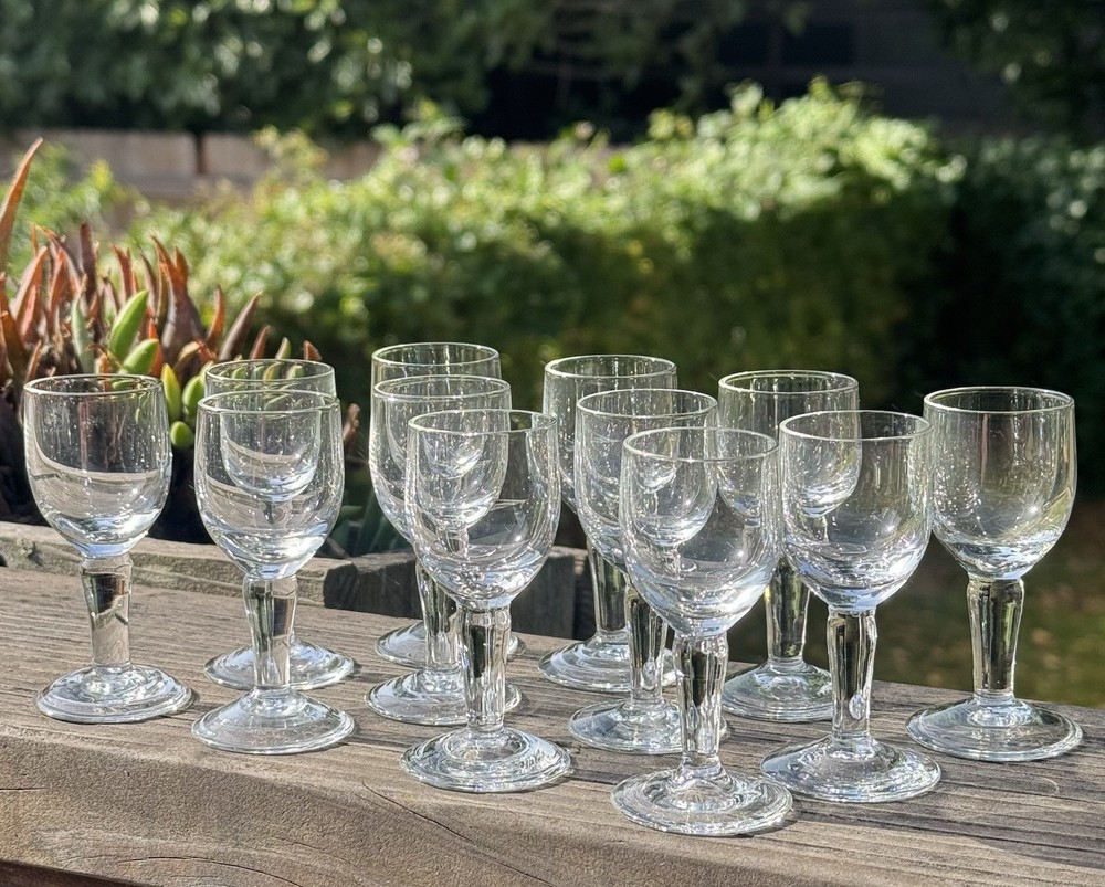 Vintage Set Of 12 Small H 3.25” Liquor/ Cordial Glasses