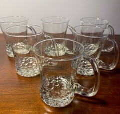 Libbey Knob Hill Clear Glass Cofee Cup / Beer Mug, Bubble Base, Vintage 12 oz