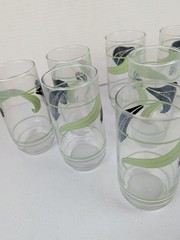 Set Of 7 Corelle Black Orchid 14 oz Tumblers