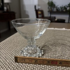 Set of 3 Clear Vintage Anchor Hocking Boopie Sherbet Dessert Cups