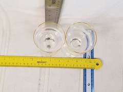 2 SASAKI SAS34 Wine Glass Hour Glass w/ Gold Trim 6″