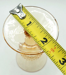 Vintage Pressed Cordial Peach Glasses Fluted Diamond Pattern Holds 1 ounce -4
