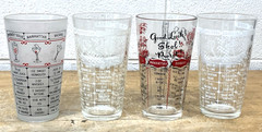 Lot of 4 Vintage Federal Glass Pint Cocktail Recipe Glass Tumblers VGC mcm