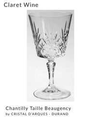 Cristal D’Arques Durand Chantilly Taille Beaugency Clarit Wine Glass Replacement