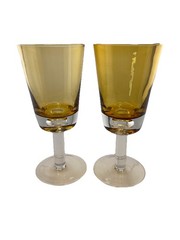 Winterthur Jewel Tone Amber Water / Wine goblets, handblown, set of 2