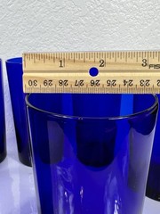 Set of 6 VTG LIBBEY Cobalt Blue Tumbler 6-1/4″ Tall Drinking Glasses 16 oz MCM