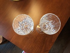 (2) WATERFORD Lismore Crystal Champagne Glasses Flutes~ 7.25″~IRELAND~Excellent
