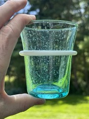 Paola Navone Old Fashioned Glass Tumbler Riviera (Turquoise) Crate & Barrel