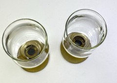 Vintage Libbey Two-Tone Tawny Brown Tulip Goblet Glass Stemware 5.75 “ Set Of 2