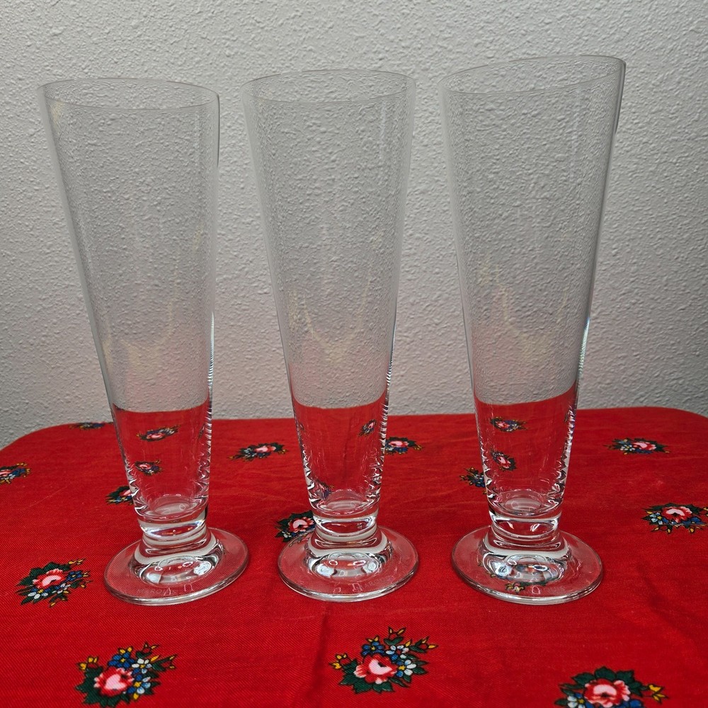 3 WATERFORD Marquis PILSNER BEER Crystal GLASSES, 9 1/4″, 19 oz