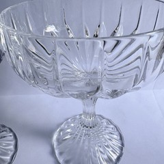 Lot 2 Vintage Mikasa Park Lane Coupe Champagne Sherbet Ribbed Bowl Stem Crystal