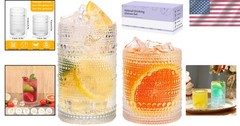 Stylish 2-Piece Vintage Drinking Glass Set – Highball & Cocktail Perfected