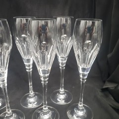 (8) Oscar De La Renta Le Grande Fleur Fluted Champagne Glass Elegant Crystal 9″T