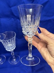Set of 2 Vintage Crystal Villeneuve Wine Goblets Cristal D’Arques-Durand
