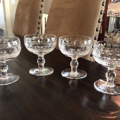 4 Waterford Crystal 4.3″ Colleen Short Stem Champagne/Sherbet Crystal Glasses