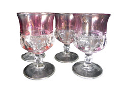 TIFFIN GLASS KING’S CROWN CRANBERRY set of 4 Water Goblets
