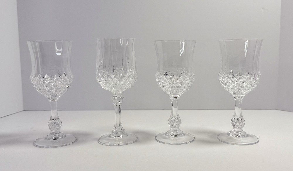 Cristal d’Arques Longchamp Crystal Wine Glasses Set of 4, 11.75 oz, Clear