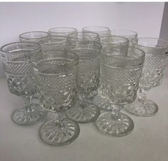 Vintage Anchor Hocking Wexford Claret Wine 5 3/8″ 12 In Set