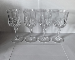 Vintage Cristal d’Arques France Cut Crystal Goblets – Set of 4 – 5.75 oz – Boxed