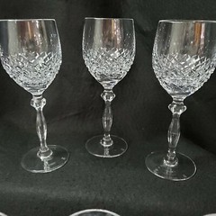 SPIEGELAU CRYSTAL WINE GLASS/ WATER GOBLET SP13 CUT CRISS-CROSS 7 3/4 INCH SET/6