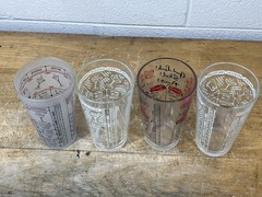 Lot of 4 Vintage Federal Glass Pint Cocktail Recipe Glass Tumblers VGC mcm