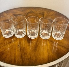 5 Susquehanna Atomic Etched Starburst Juice Glasses 4” Exec Cond