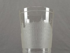 Antique German Engraved Hamburger Hof in Hamburg Flint Ale Glass C. 1883-1890s