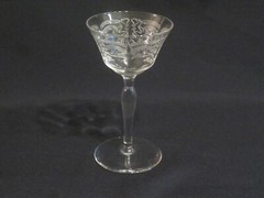 SET OF 3 BRYCE PANELED OPTIC #854-1 ETCH COCKTAIL GOBLETS