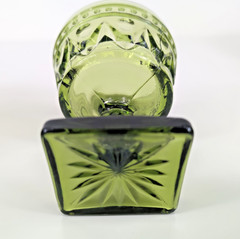 8 Indiana Glass Park Lane Wine Water Sherbet Dessert Goblets 70s Avocado Green