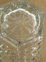 6 Pc Libbey Criss-Cross Diamond Cut Ice Glass Tumblers Set