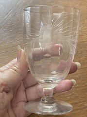 Vtg Scottish Thistle Etched Crystal Thistle Brandy Snifter Glass