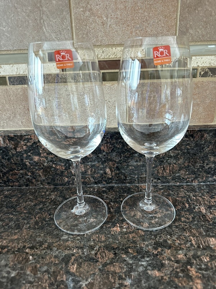 (2) RCR Wine Goblets Home & Table ‘Invino’ Made in Italy NEW Open Box 23.25 oz
