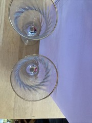 Crystal Goblets with Swirl Pattern and Gold Trim – 7.75″ x 3.5″ – Circleware?