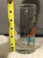 Hazel Atlas Gay Nineties Drinking Glass Vintage Gay Buggy Horse Car Printed Cup