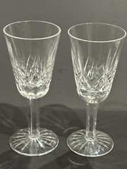 Waterford Crystal Sherry Cordial Glasses – Lismore Pattern – Set of 2, 5 1/8” T