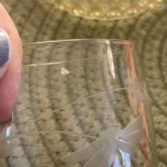 Vintage Clear Glass Etched Tumbleup