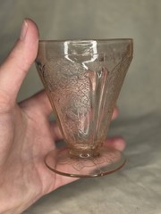 Jeannette PINK Depression Glass CHERRY BLOSSOM Low Footed 4 Oz TUMBLER 1930’s