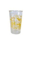 1950s Hazel Atlas Yellow Paris France Street Small Juice Glass. Collectors Cup.