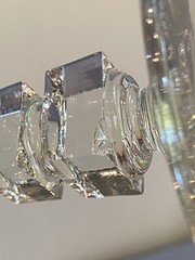 BEAUTIFUL SET(9) VTG Rock Sharpe Apollo Cube Stem Crystal Water Goblets 6.75″H