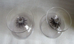 Pr MCM Vtg Brandy Snifter Cocktail GLASS SMOKE Black Glass Sasaki Coronation