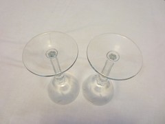 Pai of Vintage Libbey Priscilla Liquor Cocktail Glasses Cut Leaf Design