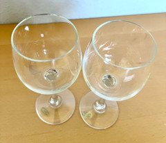 Vintage 24% Full Lead Crystal Wine Glass Set of 2 Glasses Made in USA
