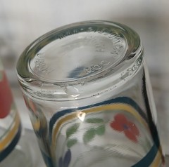 4 Vintage Gibson Friut And Striped 12 Oz Glasses