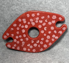 Handmade Ceramic Wine Bottle Holder Red Pink Polka Dot Glaze Barware Caddy Gift