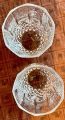 Studio Crystal Set of Two Diamond Cut Low Ball Clear Glasses
