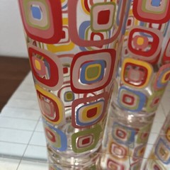 MCM Atomic Set Of Four Geometric Design Glasses 60s 