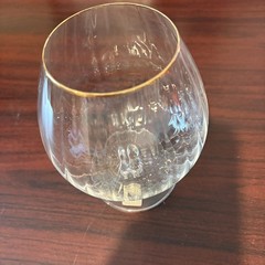 Vintage Mikasa Lyric T7002 Brandy Snifter Glass Gold Rim Clear Austria Barware
