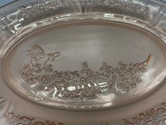Vintage Federal Glass Company – Oval Serving Platter Sharon Cabbage Rose #2